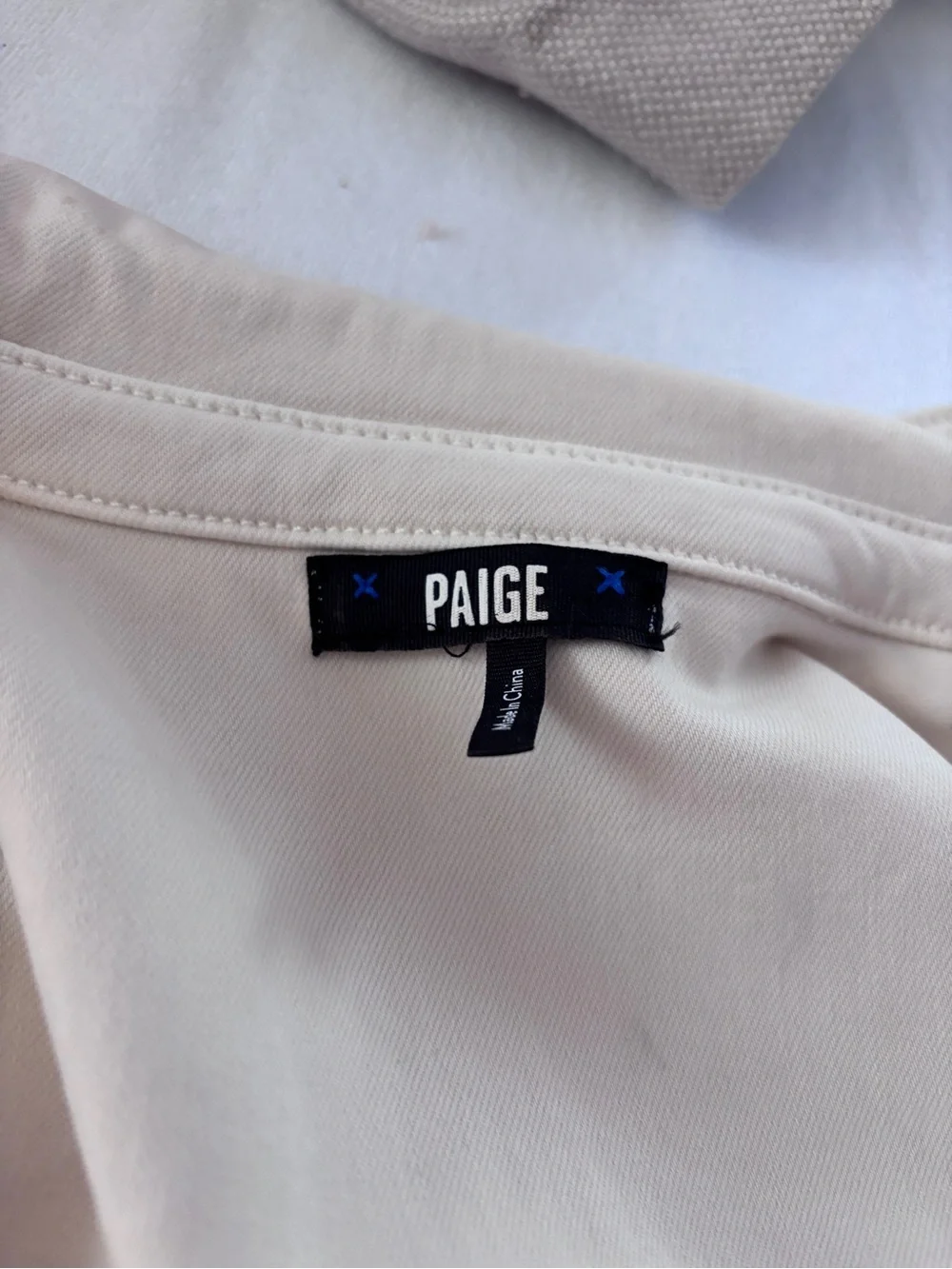 PAIGE Jaxsyn Cream denim Shirt-Style Mini Dress - Picture 6 of 8
